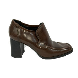 Soho Cobbler Loafers Womens Sz 6 Brown Leather Chunky Heel Loafers‎ Vintage